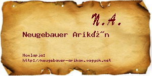 Neugebauer Arikán névjegykártya